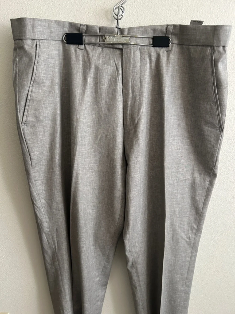 New No Tags Sharp Stacy Adam's Linen/Cotton Men's Light Gray Dress Pants 38/32